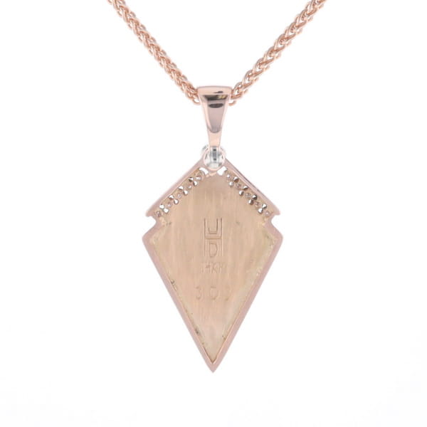 Turquoise Kite Shaped Inlaid Pendant with 0.19ctw Diamonds