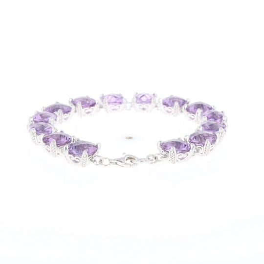 Amethyst Bracelet With Silver Filigree