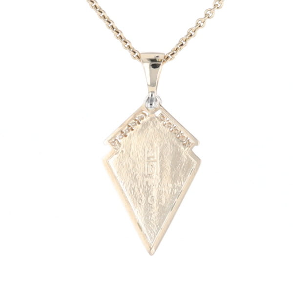 Meteorite Kite Shape Inlaid Pendant with 0.19ctw Diamonds