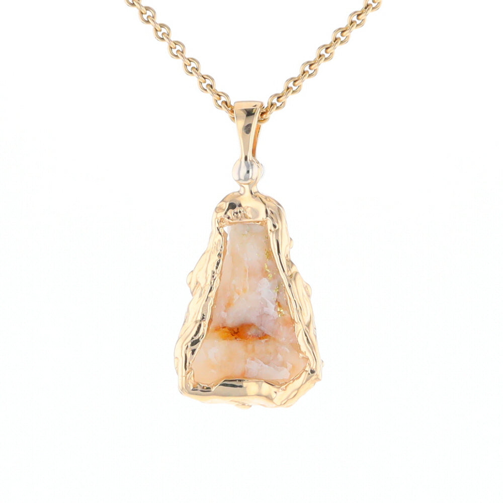 Rough gold Quartz Freeform Pendant