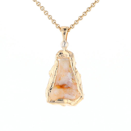 Rough gold Quartz Freeform Pendant