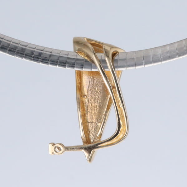 Opal Pendant Triangle Inlaid Design with .06ct Round Diamond