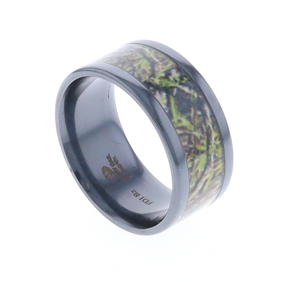 Black Zirconium Mossy Oak Obsession Camo Men's Ring