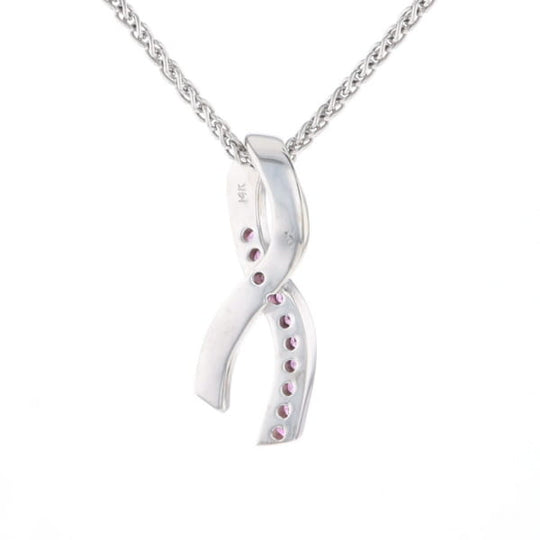 Pink Sapphire Breast Cancer Ribbon Pendant