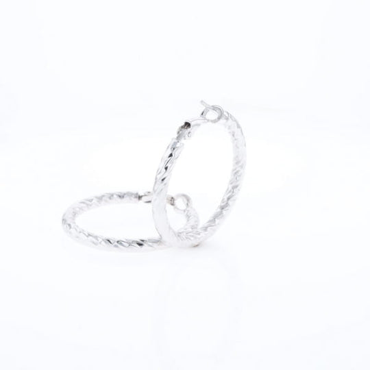 Diamond Cut Hoop Earrings