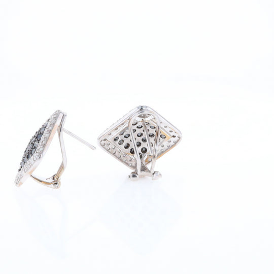 Pavé Black and White Diamond Earrings