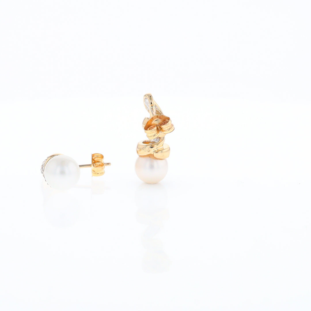 Pearl Spiral Stud Earrings