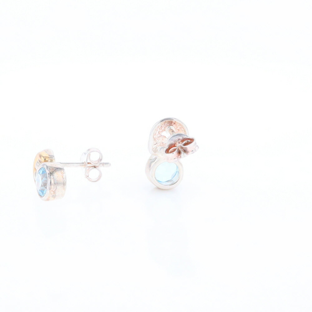 Blue Topaz Stud Earrings