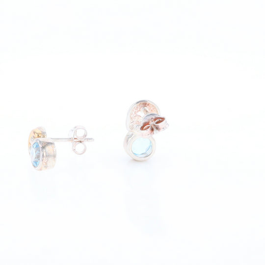 Blue Topaz Stud Earrings