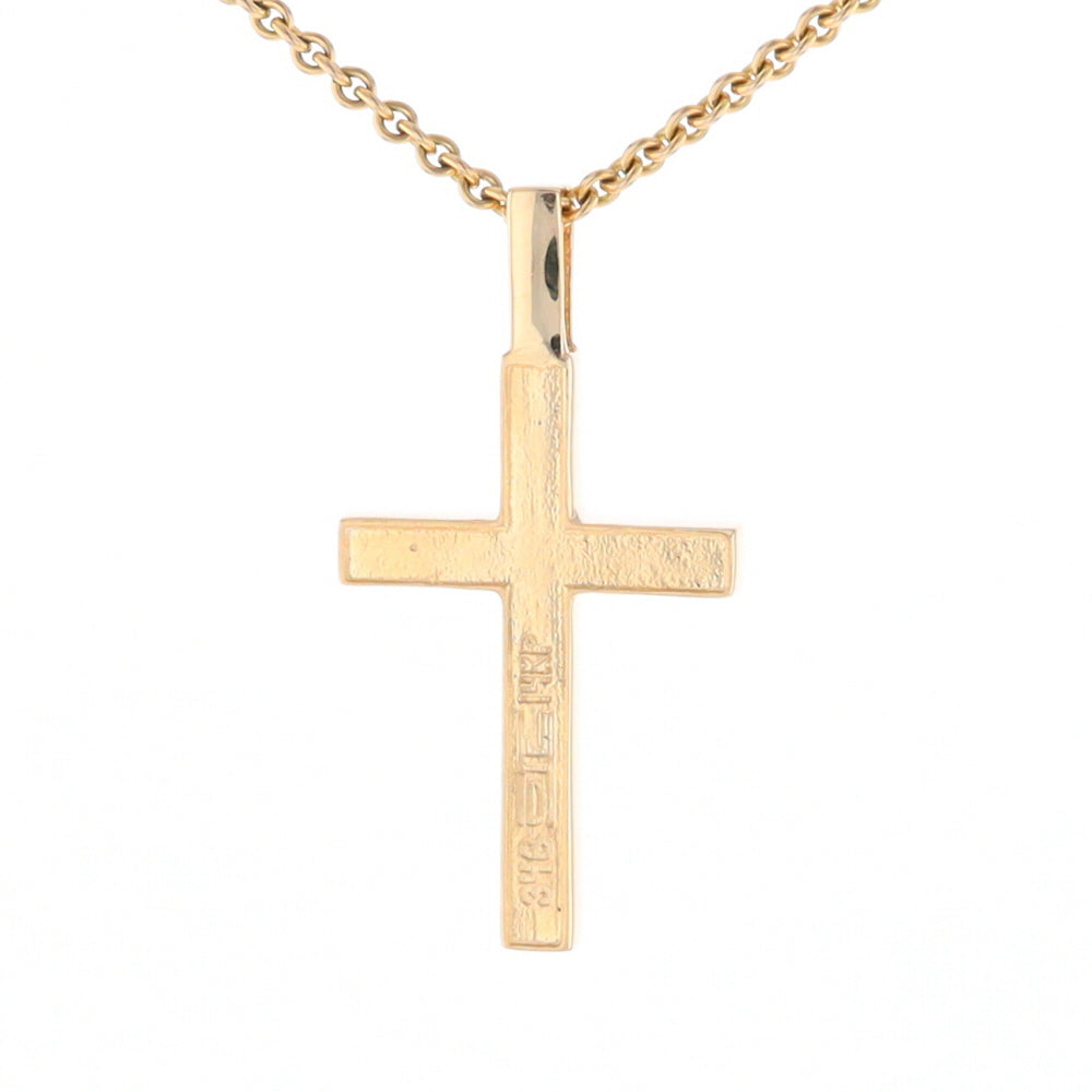 Gold Quartz Pendant 4 Section Inlaid Cross Pendant