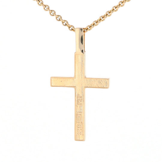 Gold Quartz Pendant 4 Section Inlaid Cross Pendant