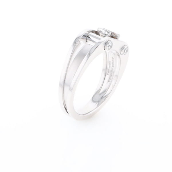 Men's Contemporary White Gold Industrial Brown Diamond Ring