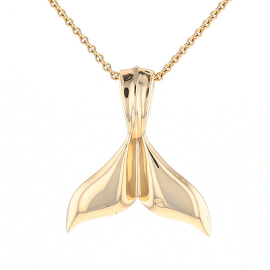 Whale Tail Necklaces Natural Gold Quartz Inlaid Sea Life Pendant