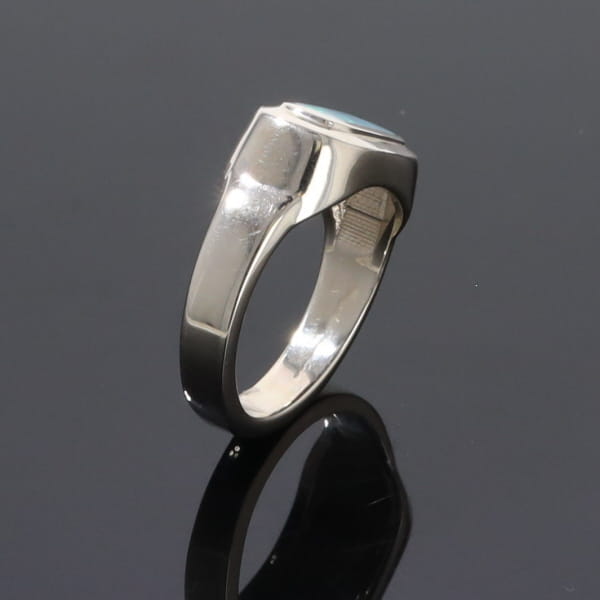 Opal Rings Rectangle Inlaid Design Lady's Ring
