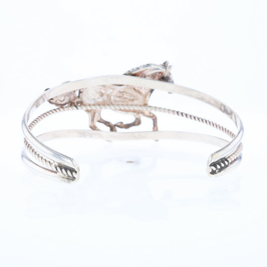 Silver Horse Native Cuff Bracelet