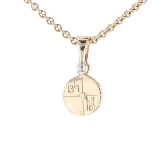 Round Gold Quartz Inlaid Pendant