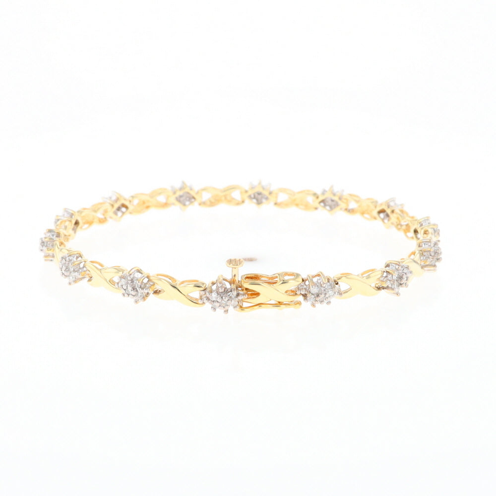 Diamond Cluster & Infinity Link Tennis Bracelet