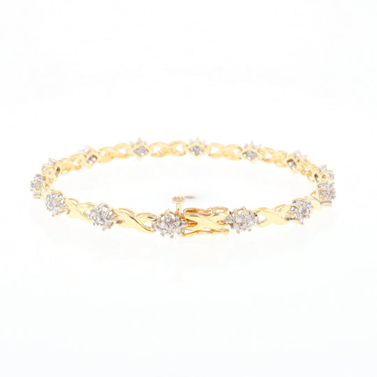 Diamond Cluster & Infinity Link Tennis Bracelet