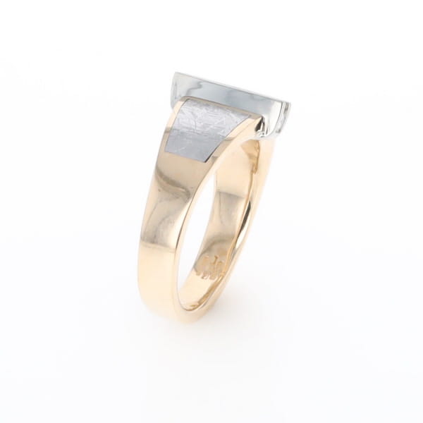 Meteorite Ring Double Sided Inlaid Design with .23ctw Diamonds