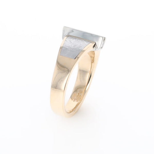 Meteorite Ring Double Sided Inlaid Design with .23ctw Diamonds