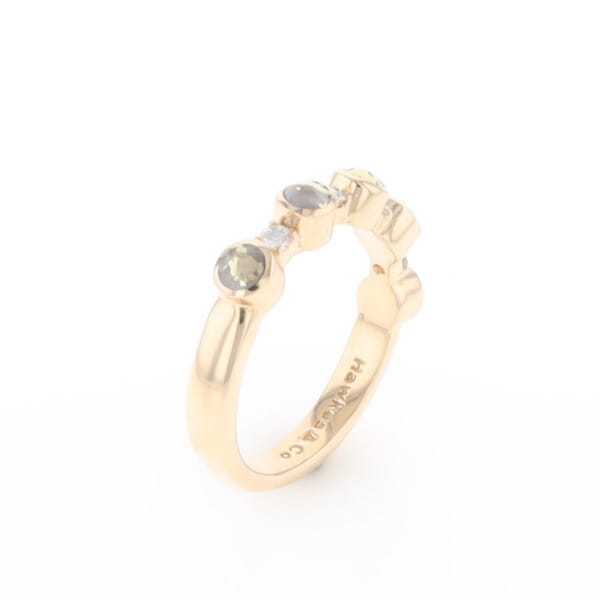 Gold Quartz Circle Inlay Wedding Band - G2