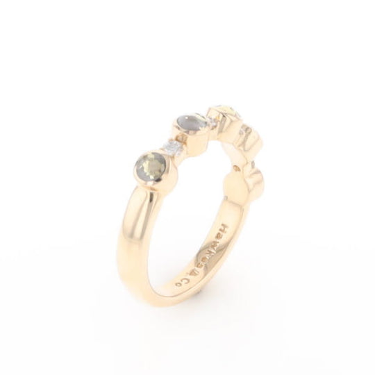 Gold Quartz Circle Inlay Wedding Band - G2