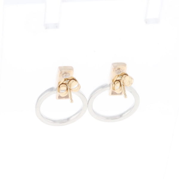 Gold Quartz Rectangle Inlaid Knocker Earrings - G2