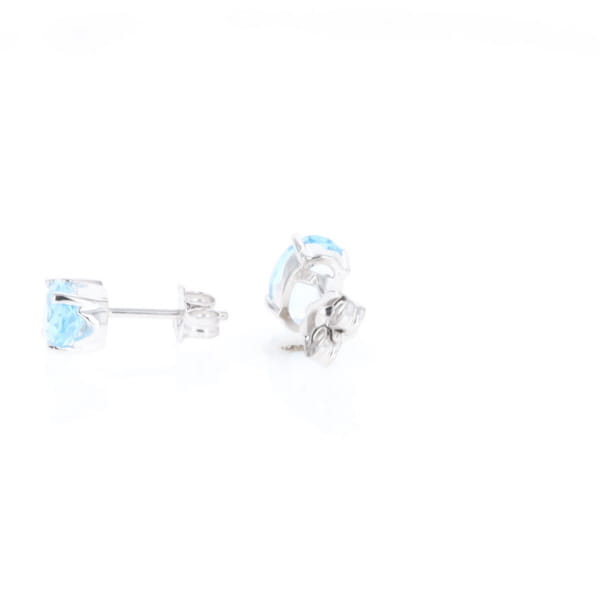 Oval Blue Topaz Stud Earrings
