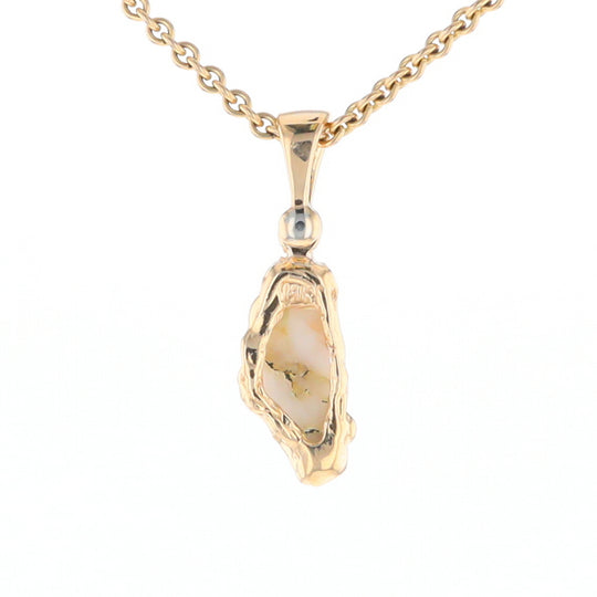 Gold Quartz Free Form Pendant