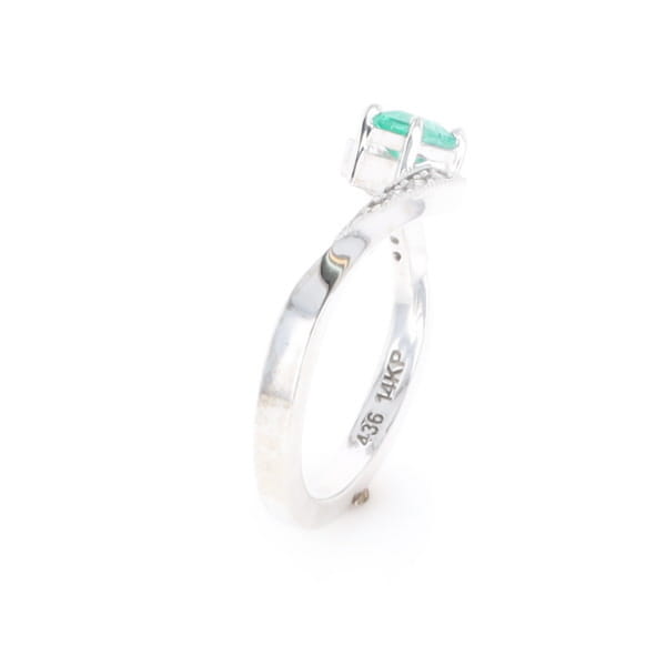 Emerald Twist Ring with Diamond Accents