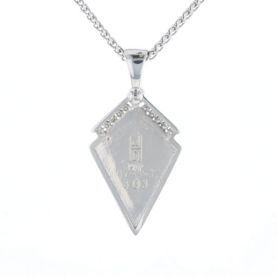 Onyx Kite Design Inlay .19Ctw Diamond Pendant