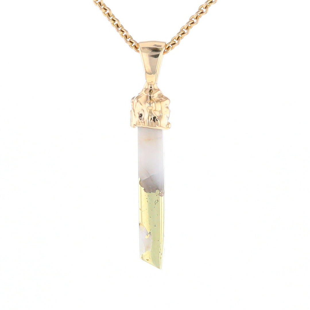 Gold Quartz Free Form Pendant