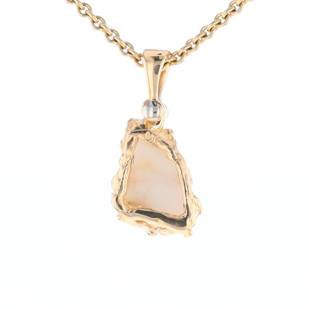 Rough Gold Quartz Freeform Pendant