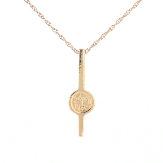 Gold Quartz Necklace Bar Design Round Superior Quality Inlaid Pendant