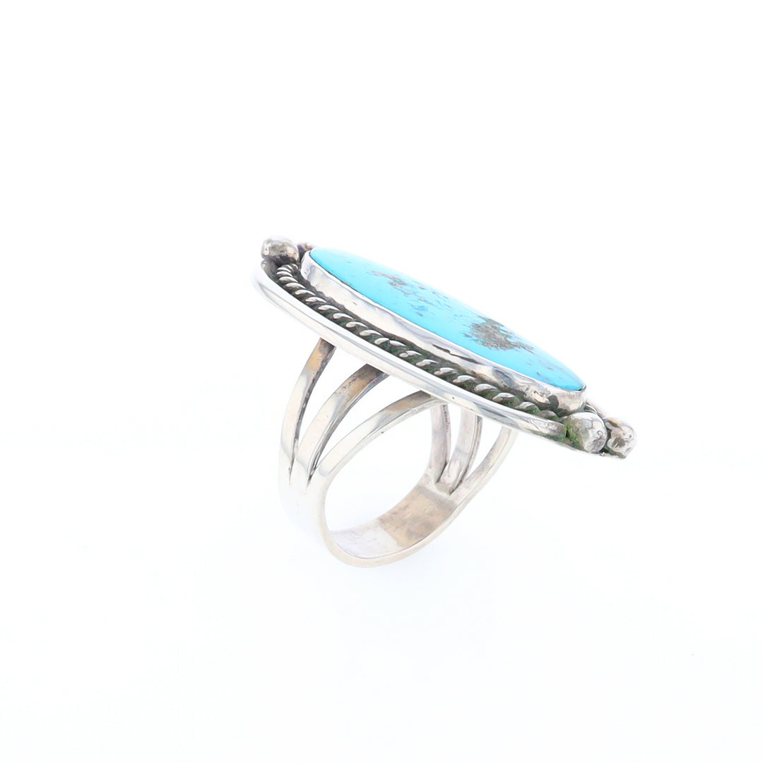 Long Oval Turquoise Ring