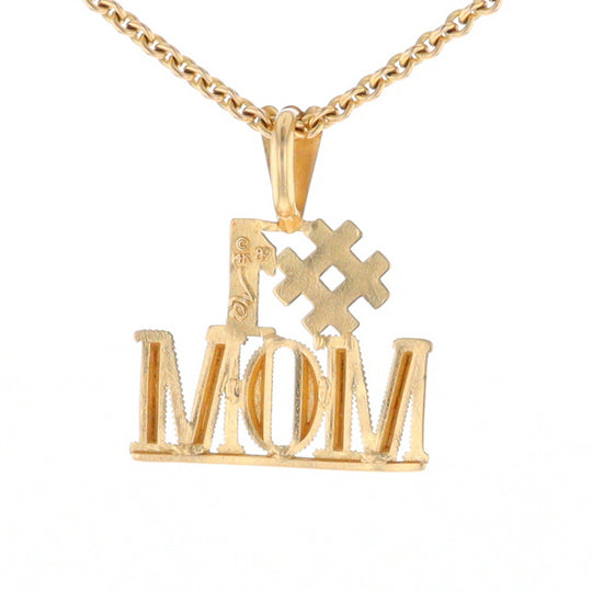 Yellow Gold #1 Mom Pendant