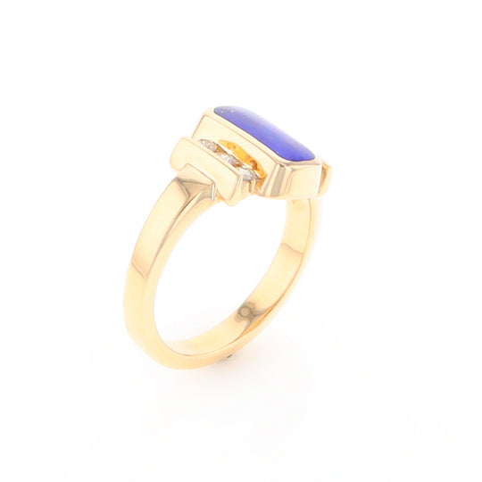 Lapis 0.24ctw Diamond Ring