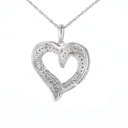 Frosted Diamond Heart Necklace