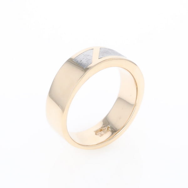 Meteorite Ring, 3 Section Inlaid Design