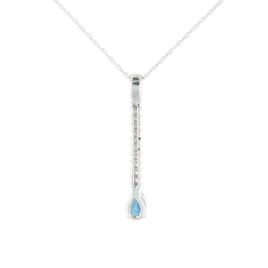 Pear Blue Sapphire Drop Pendant