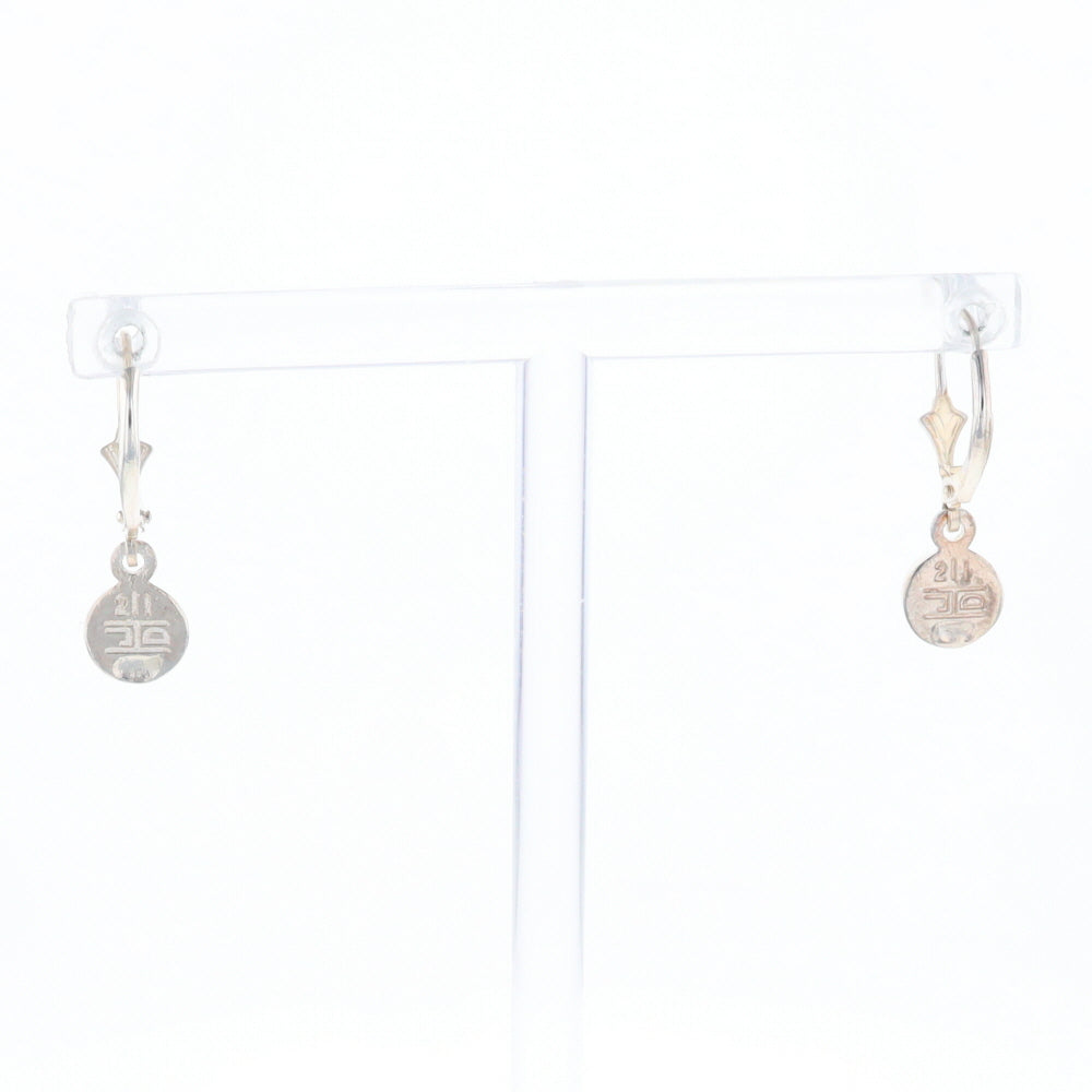 Gold Quartz Inlaid Round Bezel Earrings