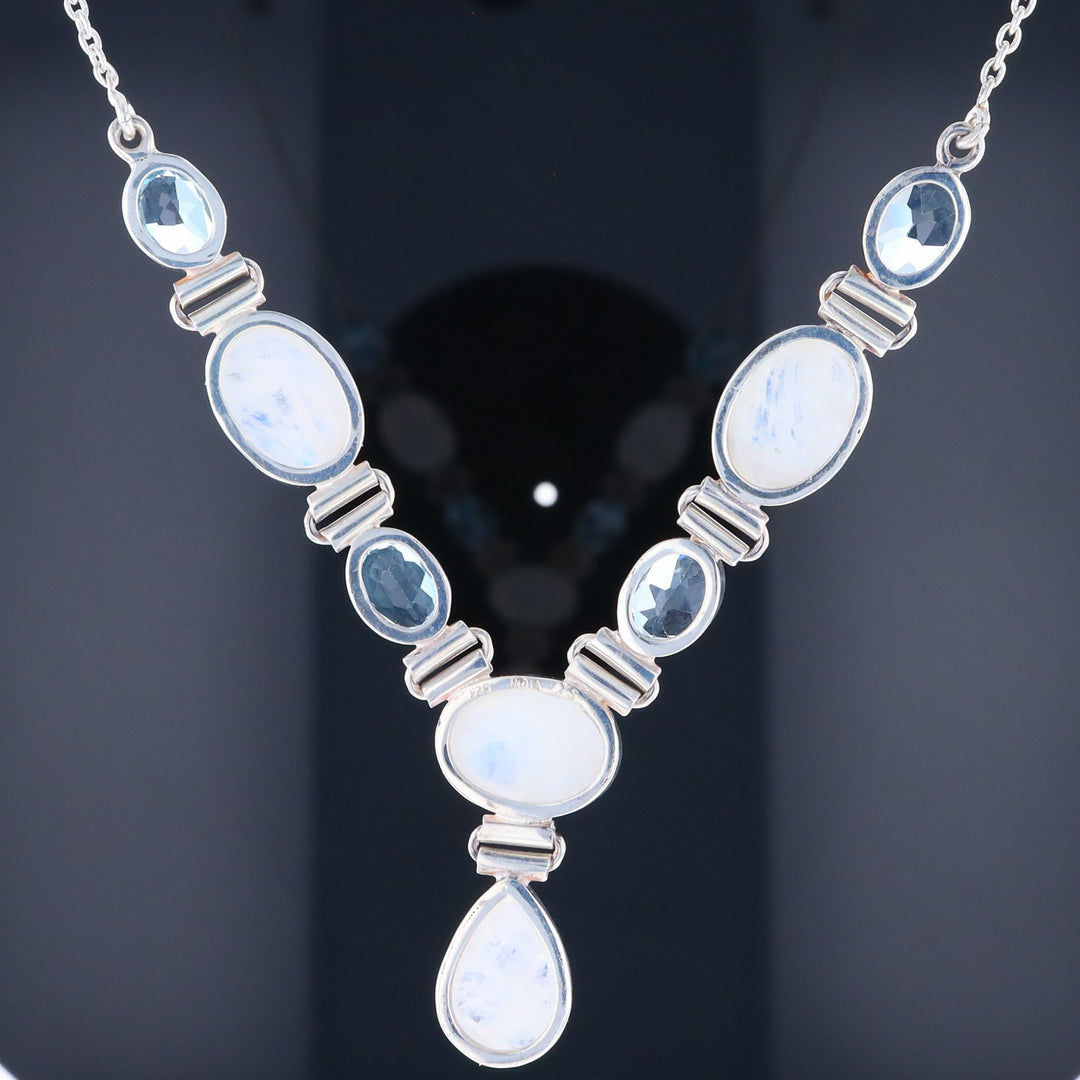 Moonstone & Blue Topaz Necklace