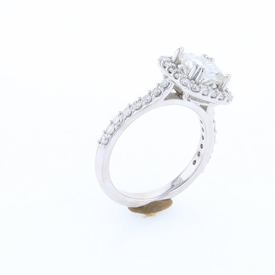 Diamond Engagement Ring with Square Halo