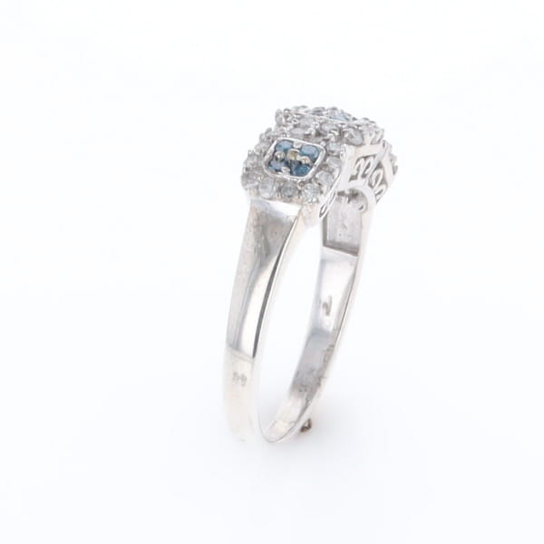 Triple Diamond Halo Ring