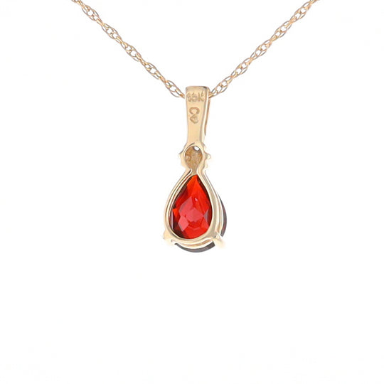 Pear Checkered Garnet Pendant