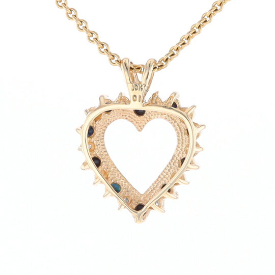 Open Heart Sapphire & Diamond Pendant