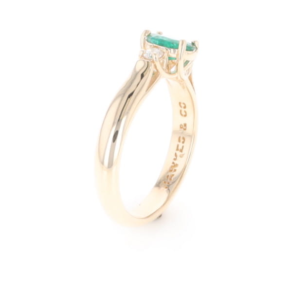 Emerald Three-Stone Trellis Ring