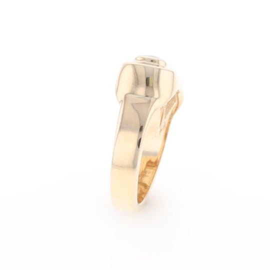 Gold Quartz Ring Oval Inlaid Design - G2