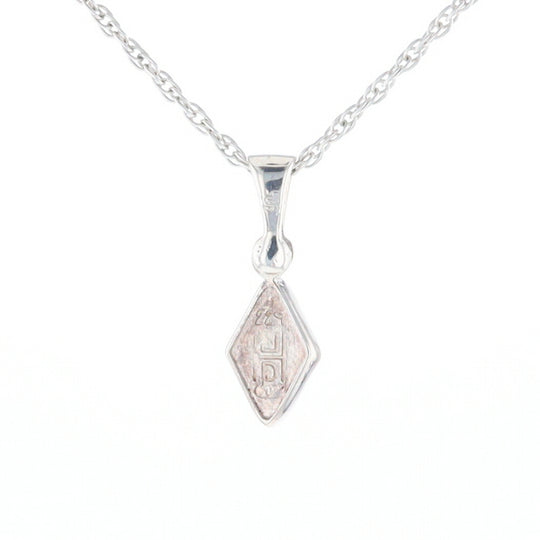 Sterling Silver Gold Quartz Inlaid Diamond Pendant - G3