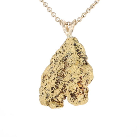 Gold Natural Nugget Flat Pendant
